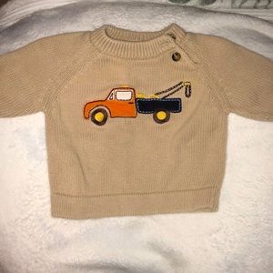 Gymboree Tan tow truck sweater
